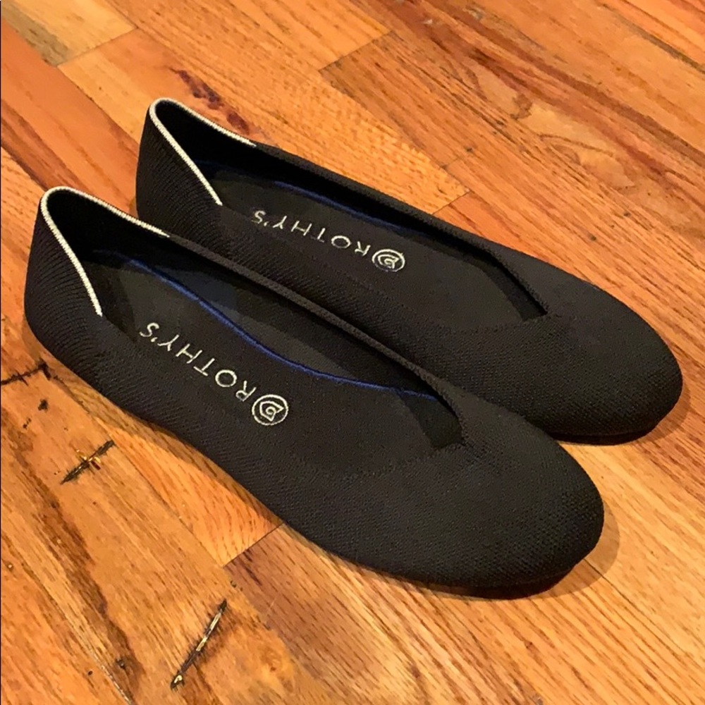 Rothy’s black flat size 10